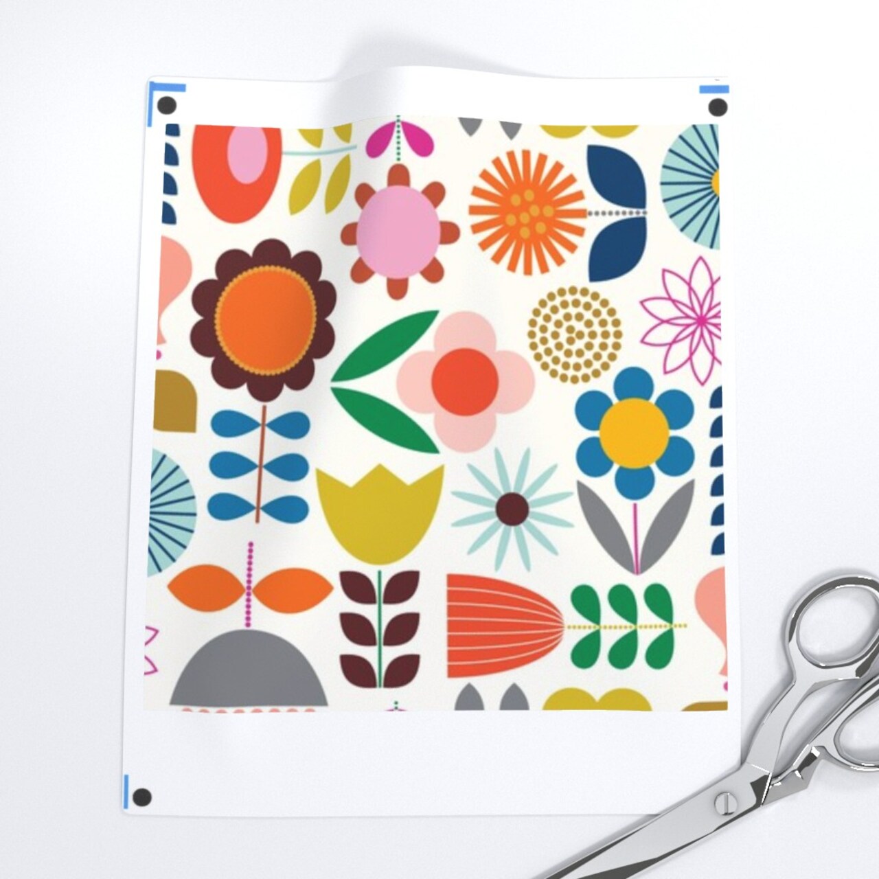 Scandinavian Scandi Style Folk Art Inspired Colorful Mod Floral Flower Daisy Tulip Garden Custom Pre-pasted Wallpaper by Spoonflower Pre-Pasted Wallpaper 2FT Wide